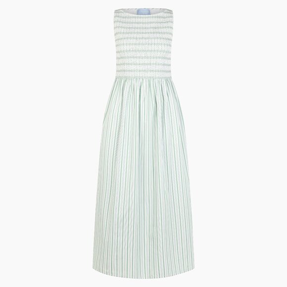 Hill House Home The Cosima Nap Dress - Apple Green Stripe Size XSApple Green Str - Picture 1 of 3